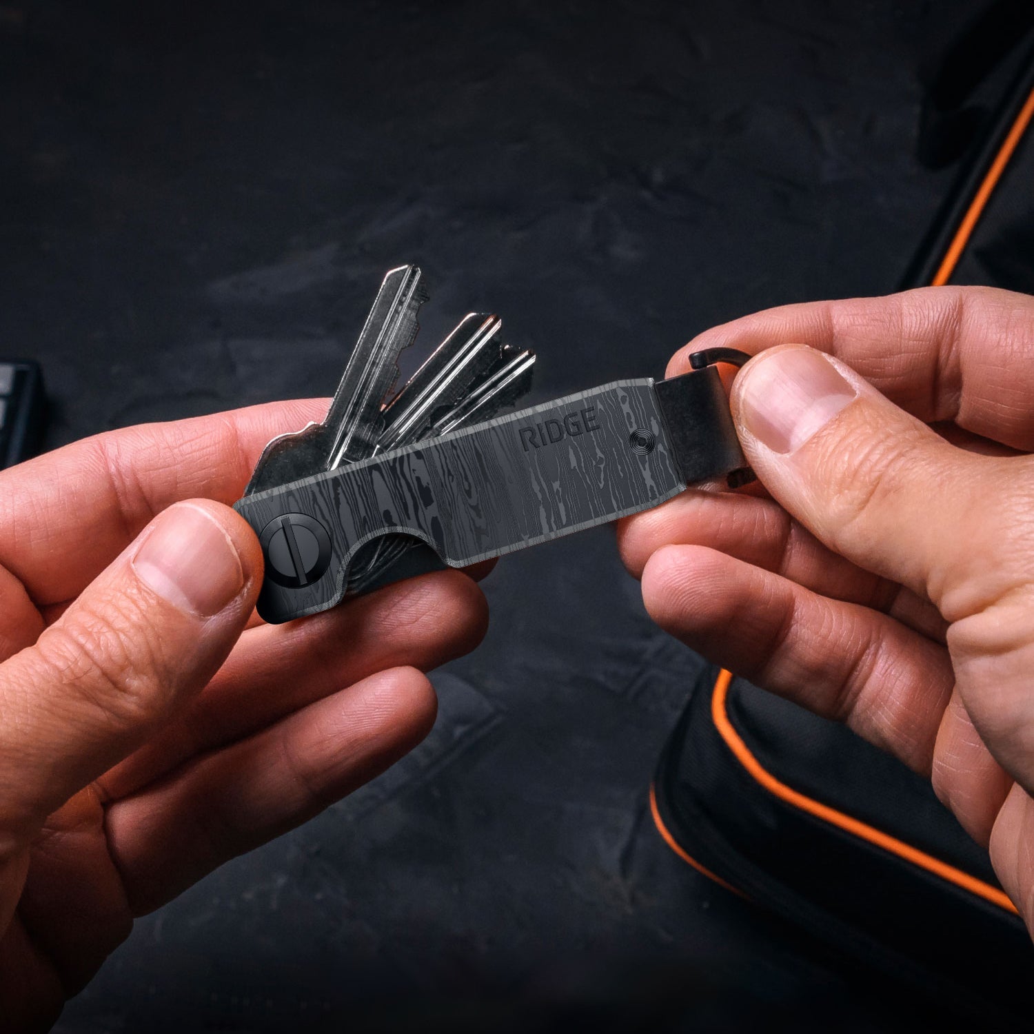 The Black Damascus KeyCase | Strong & Sleek | The Ridge - Ridge Global