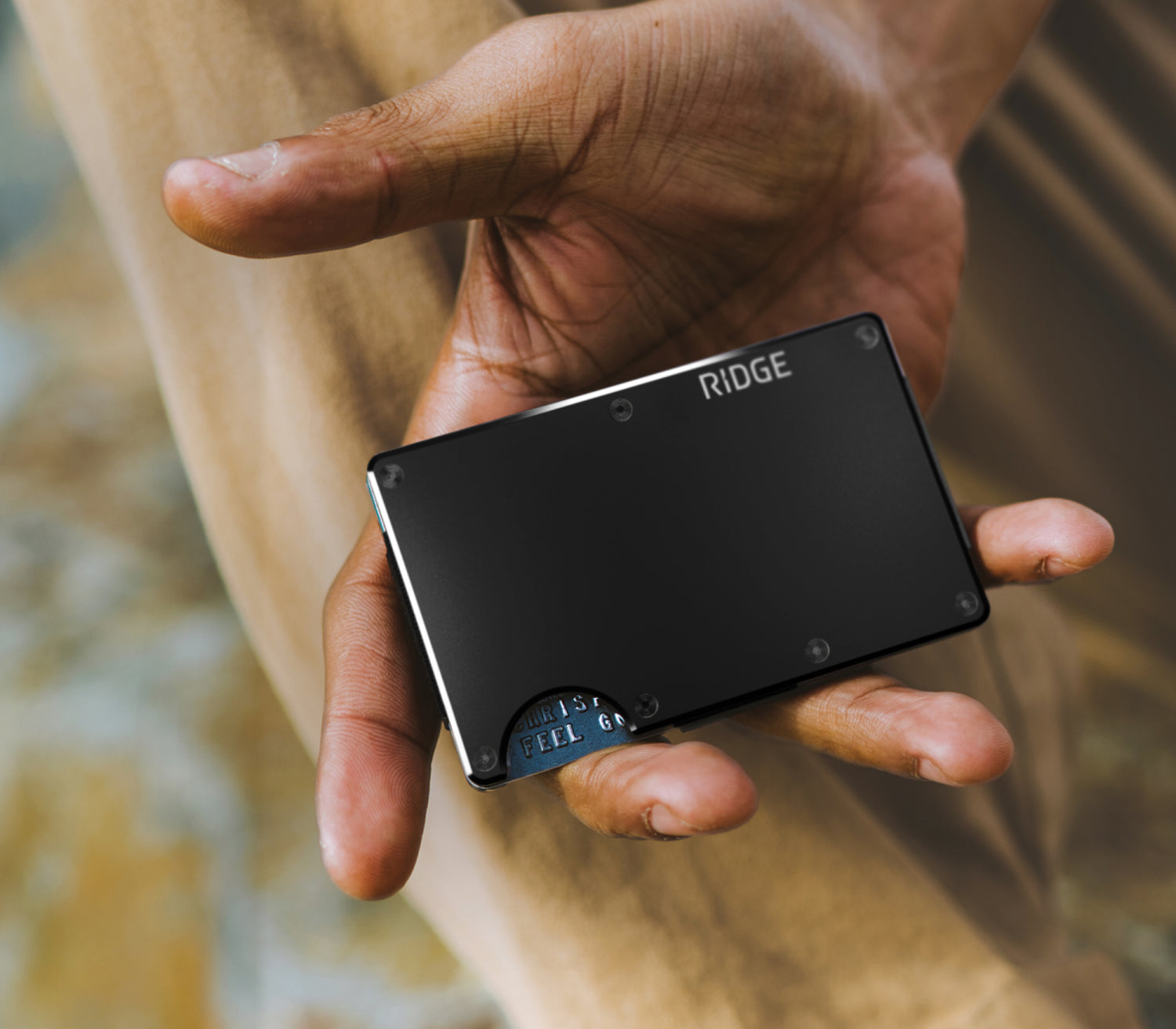 THE RIDGE/財布/-/BLK Ridge Wallet - Matte Black Titanium